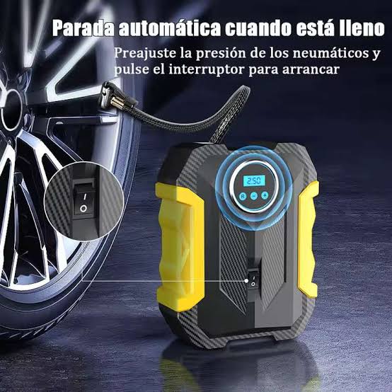 Bomba de aire portátil 12v con linterna LED digital MD