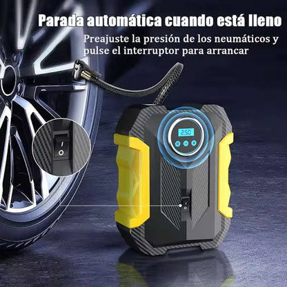 Bomba de aire portátil 12v con linterna LED digital MD