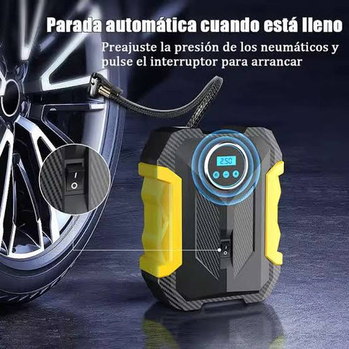 Bomba de aire portátil 12v con linterna LED digital MD